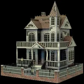 Horror Mystery Haunted House Building Хелоуин 3D твърда хартия модел DIY ръчна работа Papercraft играчка