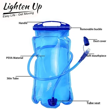 Lighten Up Water Reservoir Water Bladder Hydration Pack Storage Bag BPA Free - 2L 3L Running Hydration Vest Backpack