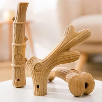 Log Цвят Домакински кътник Инструменти за дъвчене на кучета Играчки Костна издръжлива играчка Агресивен елен Твърд стик рога