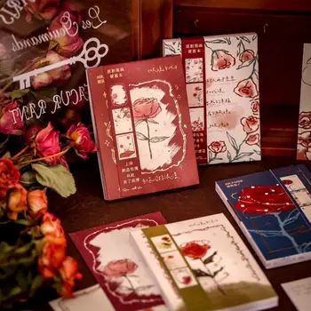 MOHAMM 60 листа роза романтична цветна хартия Memo Pad за скрапбукинг DIY декоративен материал колаж журнал подарък
