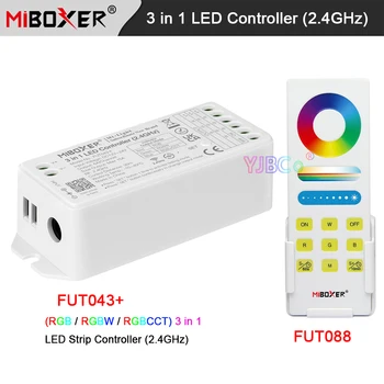 Miboxer 12V 24V Max15A (RGB RGBW RGB+CCT) 3 в 1 LED лентов контролер DMX512/RGBCCT RF дистанционно/2.4G шлюз контрол светлинен димер