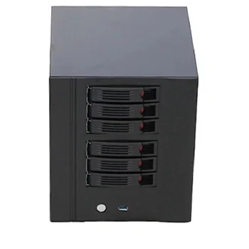 NAS сървър за съхранение Шаси Малък Hot-Swap 6-Bay ITX алуминиев панел NVR компютърна кутия