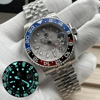 NH34 GMT Мъжки механичен автоматичен луксозен часовник 10BAR 100M водоустойчив супер светлинен Cola керамичен часовник със сапфир
