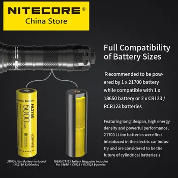 NITECORE MH25S Spotlight Преносими USB акумулаторни фенерчета на дълги разстояния Къмпинг LED полиция тактическа лампа 21700 литиева батерия