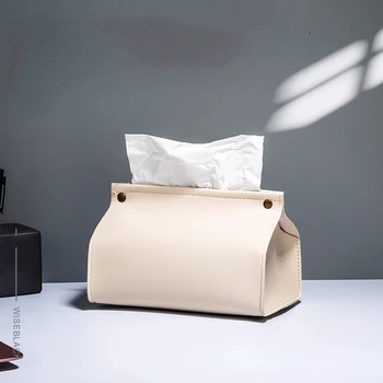 PU кожена тъкан чанта салфетка притежателя сгъваема водоустойчива прахоустойчива съхранение Sundries домашен офис кола десктоп хартия кутия организатор