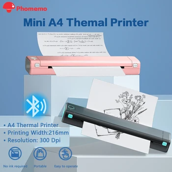 Phomemo M08F A4 Преносим Blutooth термичен принтер поддържа A4 хартия, съвместима с Android & iOS телефон & лаптоп за офис