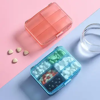 Pill Case Multi-Compartment Detachable Carry Easy Large Capacity ABS 6 Grids Portable Pill Organizer Case Home Supplies 알약 상자