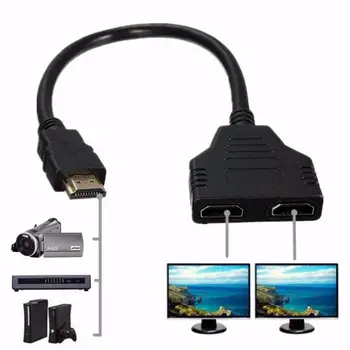 Splitter адаптер кабел сплитер 1 в 2 Out Dual 1 до 2 начин 1 до 2 мъжки към женски за 1080P монитор