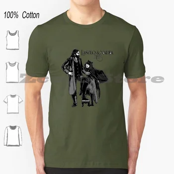 Vintage Laszlo & Nadja T Shirt 100% памук удобни висококачествени любовни романтика двойка прилеп прилепи тенденция