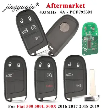 jingyuqin Aftermarket 3/4/5BTN Дистанционен ключ за кола за Fiat 500 500L 500X 2016 2017 2018 2019 Интелигентен Fob контрол 433MHz 4A чип SIP22