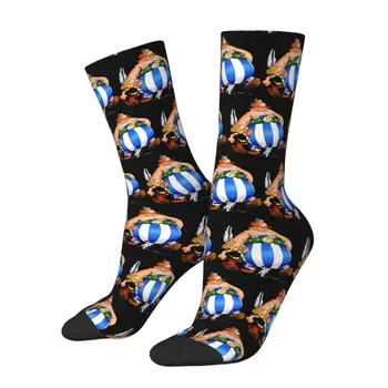 Аниме Астерикс и Обеликс рокля чорапи мъже жени топла мода новост екипажа чорапи