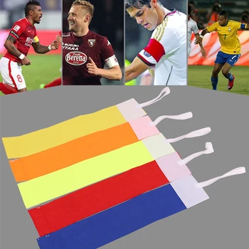 Висококачествена цветна анти-оф професионална футболна футболна капитанска лента за рамо на играча Регулируема футболна тренировъчна лента