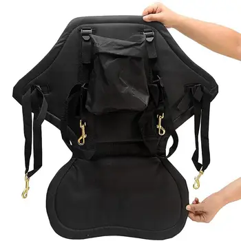 Възглавница за седалка за каяк с чанта за съхранение Регулируеми подвижни презрамки черни за