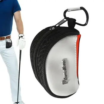 Голф топка торбичка чанта голф топка тройници съхранение талия чанта малък джоб спортни тениски притежателя с карабинер открит спортен аксесоар за