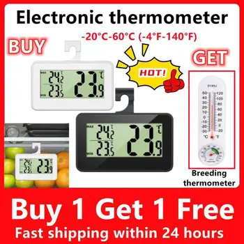 Електронен цифров хладилник фризер термометър макс / мин запис функция с кука домакински кухненски термометър