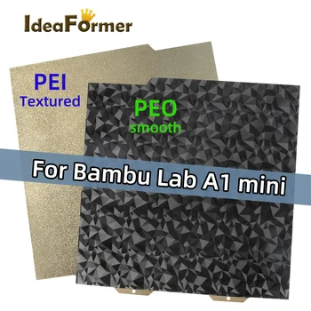 За A1 мини изграждане плоча PEI PET PEO PEY 184x184mm Пружинна стомана Двустранен печат Магнитен лист за Bambu lab A1Mini Heatbed