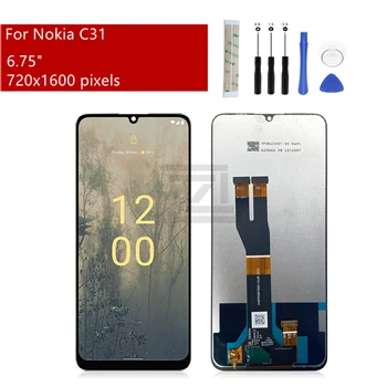 За Nokia C31 LCD дисплей с рамка дигитайзер събрание TA-1499 TA-1497 TA-1493 сензорен екран замяна ремонт части 6.75