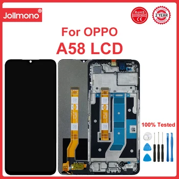 За OPPO A58 LCD дисплей PHJ110 с рамка сензорен екран панел резервни части