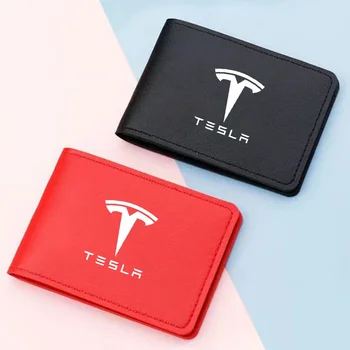 За Tesla модел 3 модел X модел s PU кожа кола шофиране документи кредитна карта 6 карти притежател на шофьорска книжка