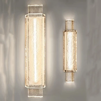 Златни кристални стенни лампи LED фонова светлина за нощно шкафче Огледало за баня Стълби Декорация на хола Стенни светлинни свещи