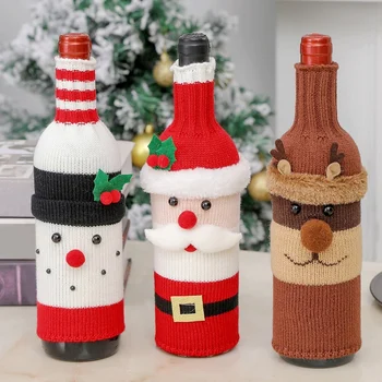 Коледен пуловер вино бутилка капак вино бутилка покритие за коледна украса-Коледа пуловер парти декор