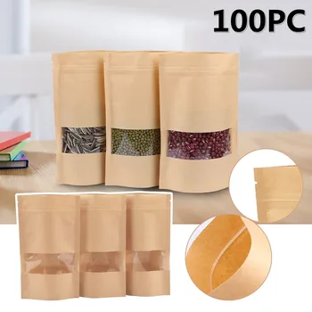 Крафт хартия Самозапечатващи се торбички Чанти за чай Торбички за ядки Опаковки за сухи стоки Запечатани торби за съхранение на храни Еластични Начало Аксесоари Инструменти