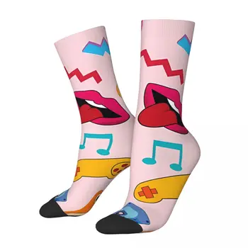 Луд чорап за мъже Касетъчни ленти Boom Box ролкови кънки Harajuku ОБРАТНО КЪМ 90-те Качество Модел Отпечатан Crew чорап новост подарък