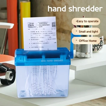 Мини ръчен шредер за хартия Преносим A6 настолен ръчен шредер за документи Резачка за хартия Офис учебни материали