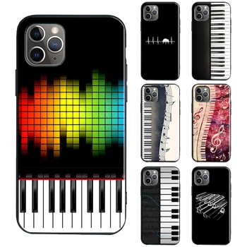 Музикален клавиш за пиано TPU калъф за iPhone 12 13 Pro Max mini X XR XS Max 6S 7 8 Plus SE 2020 11 14 Pro Max Cover