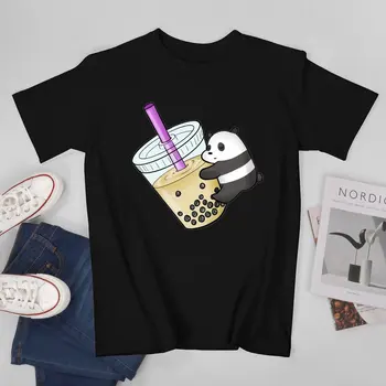 Мъже Дамска тениска PANDA Тениски Новост Млечен чай Класическа плажна тениска Улично облекло Дизайн Памучни дрехи Подарък за рожден ден