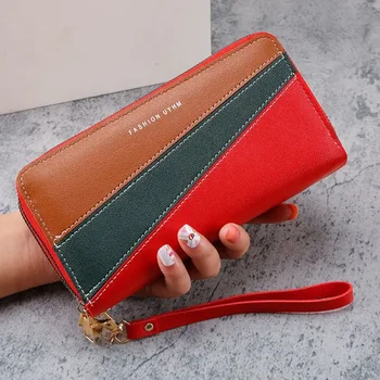Нов двоен цип чанта женска мода женски корейски китката каишка монета чанта тенденция мобилен телефон за настаняване на малки чанти