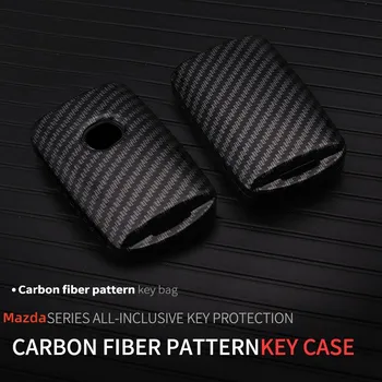 Нова ABS мода въглеродни влакна TPU кола дистанционно ключ случай чанта за Mazda Mazda 3 CX-5 CX-30 2023 Аксесоари