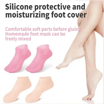 Овлажняващи чорапи Силиконов гел Спа Ексфолиращи чорапи за суха напукана кожа Чорапи за пети Против хлъзгане за грижа за краката Омекотяващи мазоли