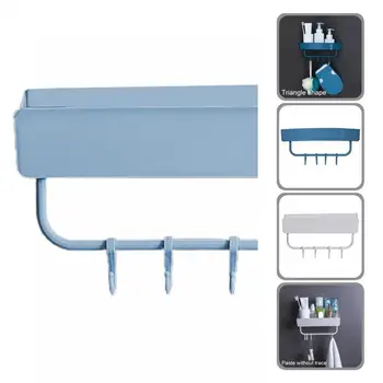 Пластмасови трайни козметика стена баня рафт лесен за инсталиране съхранение багажник пространство спестител за дома