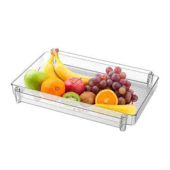 Прозрачен хладилник въртяща се тава за съхранение багажник 360 градуса въртяща се тава за съхранение кухня хладилник за плодове зеленчуци