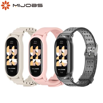 Силиконова гривна за часовник за Mi Band 8 каишка водоустойчив смарт часовник замяна за Xiaomi Miband 8 Correa