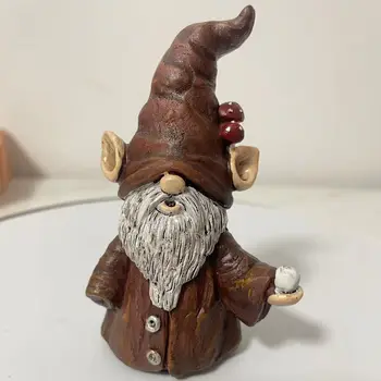 Смола Gnome тамян притежател статуи занаяти конус преносима смола тамян горелка уникален творчески вуду кукла тамян горелка жени