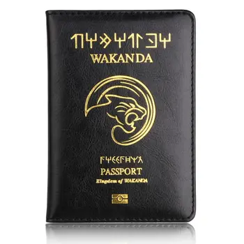 Уаканда притежател на паспорт Rfid блокиране Pu кожа Asgard паспорт случай пътуване портфейл черен капаци за паспорти