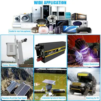 гореща продажба чист синусоидален инвертор 12V до 8000/6000/4000/3000W AC220V преобразувател на мощност на трансформатора на напрежение слънчев инвертор