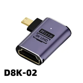  градуса U-образен мини джендър адаптер USB3.2 Type-c адаптер USB мъжки към женски разширение USB C конвертор HD 2.1V 8K 60Hz