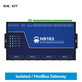 изолиран 8-канален сериен сървър RS485/232/422 към RJ45 XHCIOT NB183 ModBus RTU към TCP вграден пазач MQTT / HTTP IOT модул