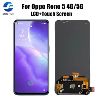 оригинал за Oppo Reno 5 4G CPH2159 LCD дисплей сензорен екран дигитайзер събрание за Oppo Reno5 5G PEGM00, PEGT00, CPH2145 LCD